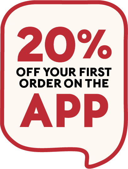 20% off your first order on the app